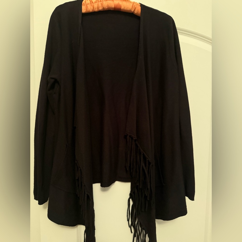 Elegant Black Fringe Sweater